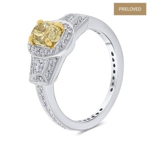 Inel din platină cu diamante naturale de 0.80 ct și 0.70 ct