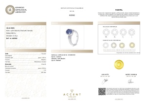 Certificat Gemologic Agl Inel din platină cu safir natural de 4.55 ct și diamante naturale de 0.50 ct AI2662