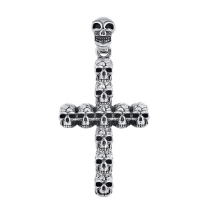 Pandantiv din argint Cruce Skull