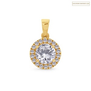 Pandantiv din aur de 14k cu diamante de sinteză (LAB GROWN) de 0.52 ct și 0.10 ct