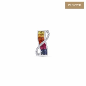 Pandantiv din aur de 14k cu safire naturale de 1.66 ct și diamante naturale de 0.14 ct