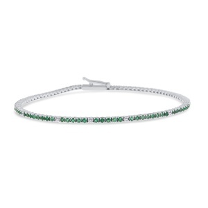 Brățară din aur de 18k cu diamante naturale de 0.14 ct și smaralde naturale de 1.00 ct