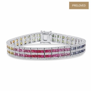 Brățară din aur de 18k cu safire naturale de 10.30 ct și diamante naturale de 1.70 ct
