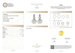 Certificat Gemologic Agl Cercei din argint cu opal și diamante naturale AC1027