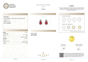 Certificat Gemologic Agl Cercei din argint cu rubin natural și diamante naturale RC3313
