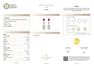 Certificat Gemologic Agl Cercei din argint cu topaz natural, granat natural, diopsid chrome natural și diamante naturale RC2650