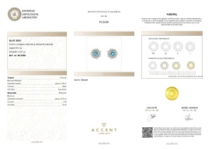 Certificat Gemologic Agl Cercei din argint cu topaze naturale și diamante naturale RC3338