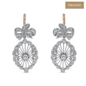 Cercei din aur de 14k cu diamante naturale de 1.80 ct