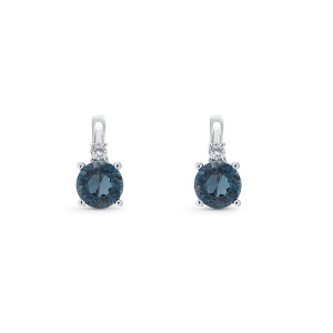 Cercei din aur de 14k cu topaze naturale de 2.40 ct și diamante naturale de 0.10 ct