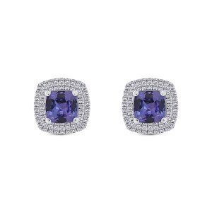 Cercei din aur de 18k cu diamante naturale de 0.36 ct și tanzanite naturale de 2.00 ct