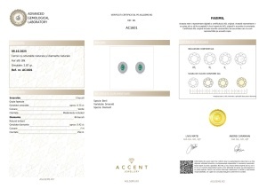 Certificat AGL GEMS Cercei cu smaralde si diamante naturale ac1601