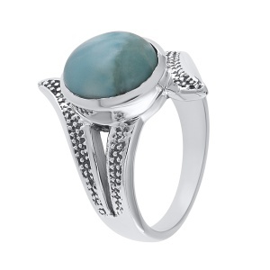 Inel din argint cu larimar