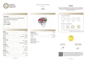 Certificat gemologic Agl Inel din argint cu rubin natural, safir natural, turmalină naturală, diopsid natural și diamante naturale RI8896
