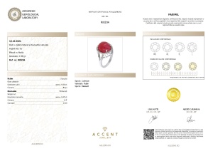 Certificat Gemologic Agl Inel din argint cu rubin și diamante RI8204