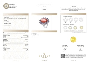 Certificat gemologic Agl Inel din argint cu tanzanit natural, turmalină naturală și diamante naturale RI8839