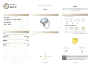 Certificat AGL GEMS Inel cu topaz si diamante naturale argint ri9872