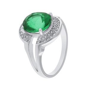 Inel din argint cu topaz și cubic zirconia