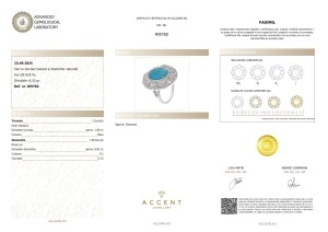 AGL GEMS Inel cu turcoaz si diamante naturale argint 925