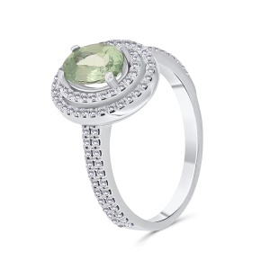 Inel din aur de 18k cu alexandrit natural de 1.01 ct și diamante naturale de 0.35 ct