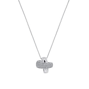 Lanț și pandantiv din argint cu CZ (Cubic Zirconia)