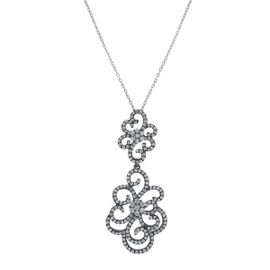 Lanț și pandantiv din argint cu CZ (Cubic Zirconia)