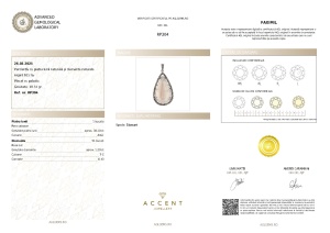 Certificat Gemologic Agl Pandantiv din argint cu piatra lunii naturală și diamante naturale RP304