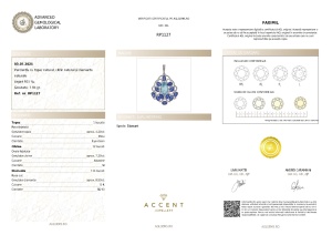 Certificat Gemologic Agl Pandantiv din argint cu topaz natural, citrin natural și diamante naturale RP1127