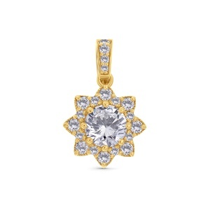 Pandantiv din aur de 14k cu diamante naturale de 0.71 ct și 0.29 ct