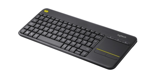 Tastatura wireless Logitech Touch K400 Plus, interfata USB, cu touchpad, dimensiuni 354.3 x 139.9 x 23.5 mm, negru