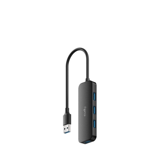 CUDY USB-A to 4-Port USB-A 3.0 Hub, Plastic housing, 1 USB-A 3.0 5Gbps male connecter with 20cm cable, 4 USB-A 3.0 5Gbps Ports, compatible with MacBook, Mac Pro, Mac mini, iMac, Surface Pro, XPS, PC, Flash Drive, Mobile HDD. Charging Not Supported