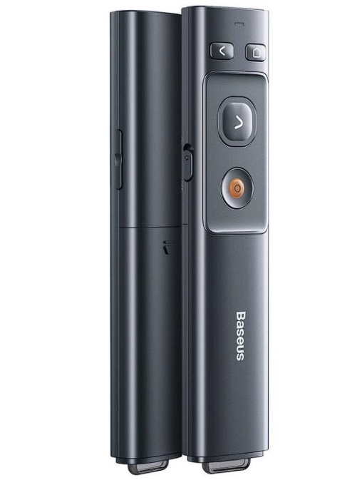 Presenter Baseus, wireless, laser 2.4 GHz, max. 100m, fara baterie, gri