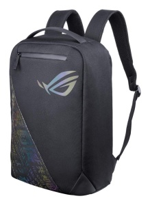 BP1501G ROG BACKPACK 15_17, Black, Holographic Edition, Stylish, gaming-inspired design with the cyber-text pattern and ROG Logo, Quick- access exterior pocket for your essential accessories, Generous 18L interior for easy transport of an up to 17’’ - Img 6