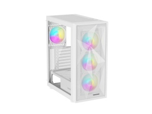 Carcasa GENESIS DIAXID 605 Mid Tower ARGB ALB, Tempered Glass, Sloturi Expansiune 7, Drive Bays: 2x3.5" 3x2.5", Ventilatoare Suportate: 8 (spate: 1x120mm, fata: 3x120mm sau 3x140mm, sus: 2x120mm sau 2x140mm, jos: 2x120mm), Ventilatoare Incluse: 4 (spate: - Img 6