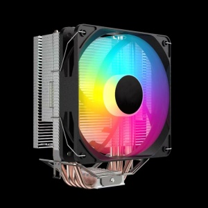 Cooler Procesor Serioux CC92ARGB, dimensiuni 90x90x25mm, viteza ventilator 800-1600±200RPM, TDP: 140W, durata de viata 30 000 ore, ARGB PWM fan, suporta toate seriile INTEL & AMD CPU