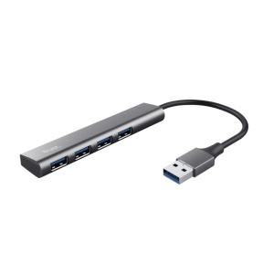HUB USB Trust Halyx, USB-A la 4 x USB-A 3.2 Gen 1, dimensiune cablu 10cm, din aluminiu, argintiu - Img 2