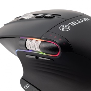 Mouse wireless Tellur Shade, silent click, rezolutie maxima 3200 DPI, iluminare RGB, negru - Img 5