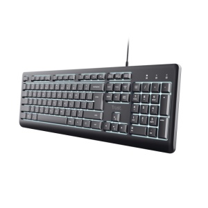Tastatura cu fir Trust Primo, membrana, iluminare, numar taste 104, gri
