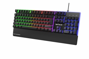 Tastatura gaming cu fir iluminata Serioux Nexor, interfata USB, numar de taste: 104, material ABS, anti-ghosting: 19 taste, lungime cablu 1.5m PVC, dimensiuni (LxAxH): 435.74 × 178.54 × 33.62 mm, negru - Img 3