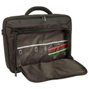 Geanta laptop Targus Classic+ Clamshell, pentru laptopuri de 15.6", dimensiuni: 42 x 8 x 38cm, dimensiuni compartiment laptop: 38.7 x 2.5 x 26.5 cm, greutate 0.68 kg, negru/rosu - Img 2