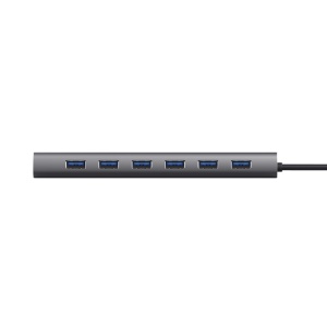 Hub Trust Halyx , 7 porturi USB 3.2 Gen 1, material aluminiu, input USB- C, output USB-A 7, gri - Img 6