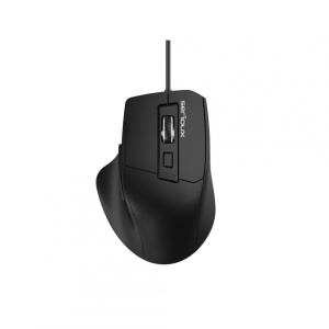 MOUSE SERIOUX SRXM-OPM168 Mouse optic cu fir USB 6D Culoare neagră Design ERGO Complet negru cu capac superior din cauciuc 6 butoane DPI: 1200-1800-2400-3600DPI Cablu PVC negru de 1,5 m Ambalaj OEM în cutie de culori - Img 2