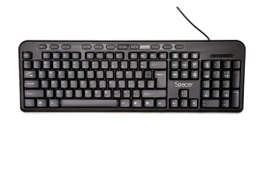 Tastatura Spacer SPKB-169 cu fir, USB, multimedia, 104 taste + 11 taste multimedia, anti-spill, negru - Img 2