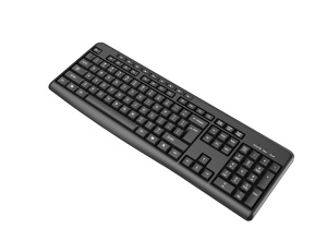 Tastatură wireless 2.4G Tastatură: cu rând independent de taste multimedia Mod: 2.4G Număr taste: 104 + 9 taste rapide Material: ABS Culoare: Negru Chipset: Huntersun Aspect: Orice aspect disponibil Tip interfață: USB Dimensiune: 442*152*25mm ; 440g - Img 5