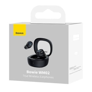 Casti Baseus Bowie WM02, BT 5.3, material ABS, timp de functionare până la 5 ore (70% volum), timp de functionare cu carcasa aproximativ 20-25 ore, raspuns in frecventa 20 Hz - 20 kHz, port incarcare USB-C, greutate 33 g, negru - black - Img 5