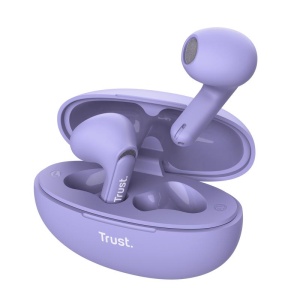 Casti Trust Yavi wireless, TWS, bluetooth, interfata USB-C, frecventa de raspuns 20 Hz - 20.000 Hz, violet - Img 4
