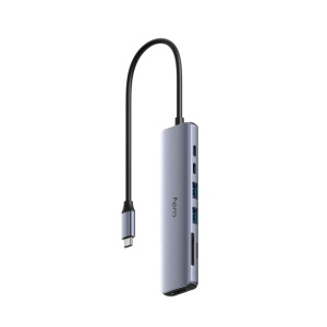 CUDY 7-IN-1 USB Hub, Aluminium housing, 1 USB-C 3.0 5Gbps male connecter with 25cm cable, 1x 4K@60Hz HDMI Port, 1x 100W USB-C port for PD Charging, 2 USB-A 3.0 5Gbps Data Port, 1 USB-C 3.0 5Gbps Data Port, 1 x SD Card Slot,1 x TF(MicroSD) Card Slot, - Img 2