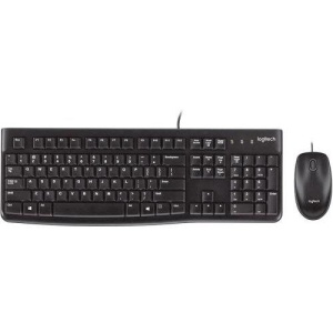 Kit Wired tastatura si mouse Logitech Desktop MK120, taste numerice, negru