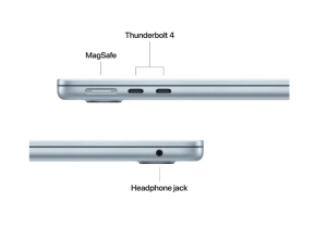 MacBook Air 13.6" Retina/Apple M4 (CPU 10-core, GPU 10-core, Neural Engine16-core)/32GB/512GB - Sky Blue - INT KB (2025) 35W (Cto from MC6V4RO/A) - Img 3