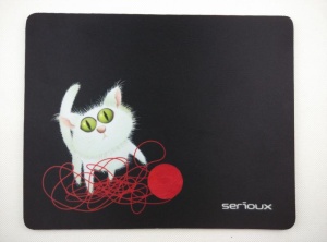 Mouse pad Serioux, model Cat and ball of yarn, MSP01, suprafata textila, baza cauciucata, 250*200*3mm - Img 2