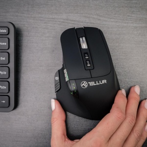 Mouse wireless Tellur Shade, silent click, rezolutie maxima 3200 DPI, iluminare RGB, negru - Img 9